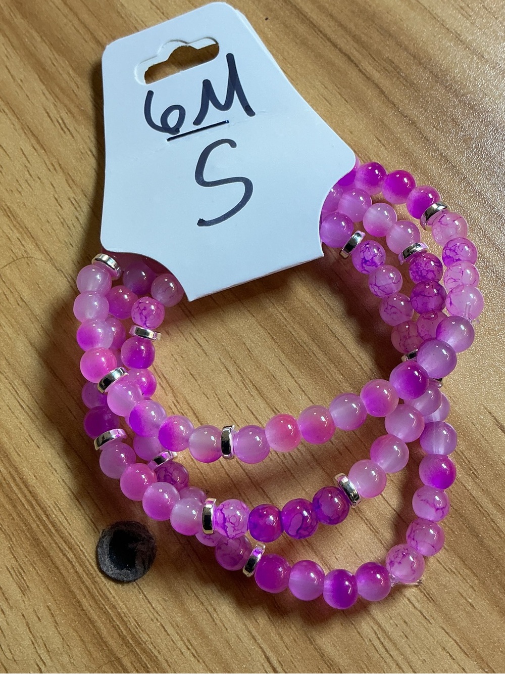 Pink Beaded Stretch Bracelet Stack